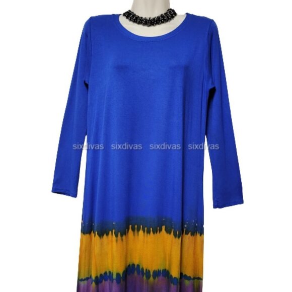 TIE Dye Long Sleeve Maxi Dress One Size Fits Most - Picture 3 of 5